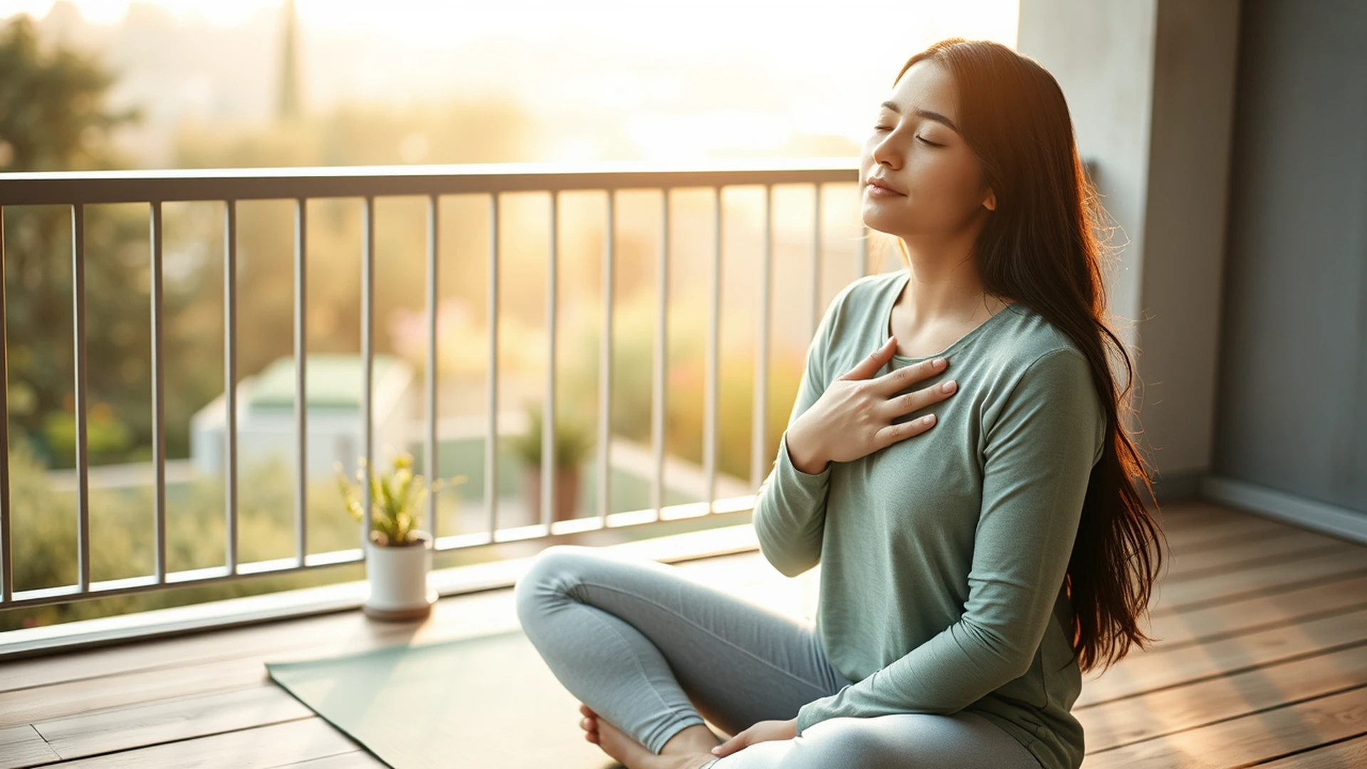 Woman practicing mindfulness ritual during daily life reset habit