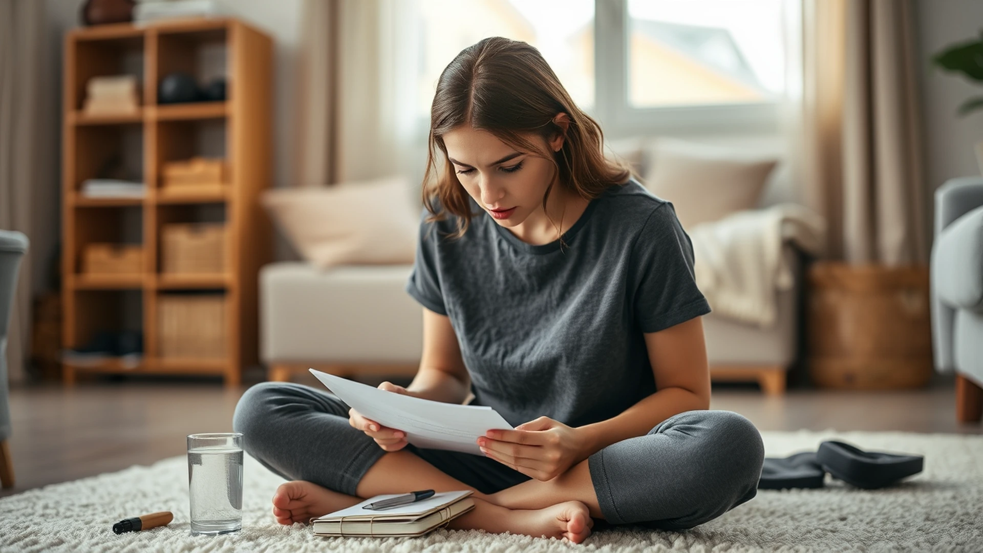 Woman writing trigger notes to understand her overthinking patterns deeply.