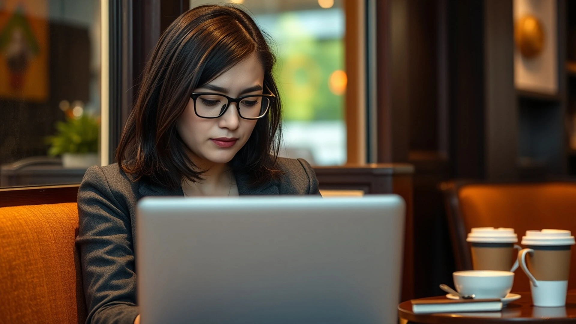 Woman working in new environment to beat procrastination