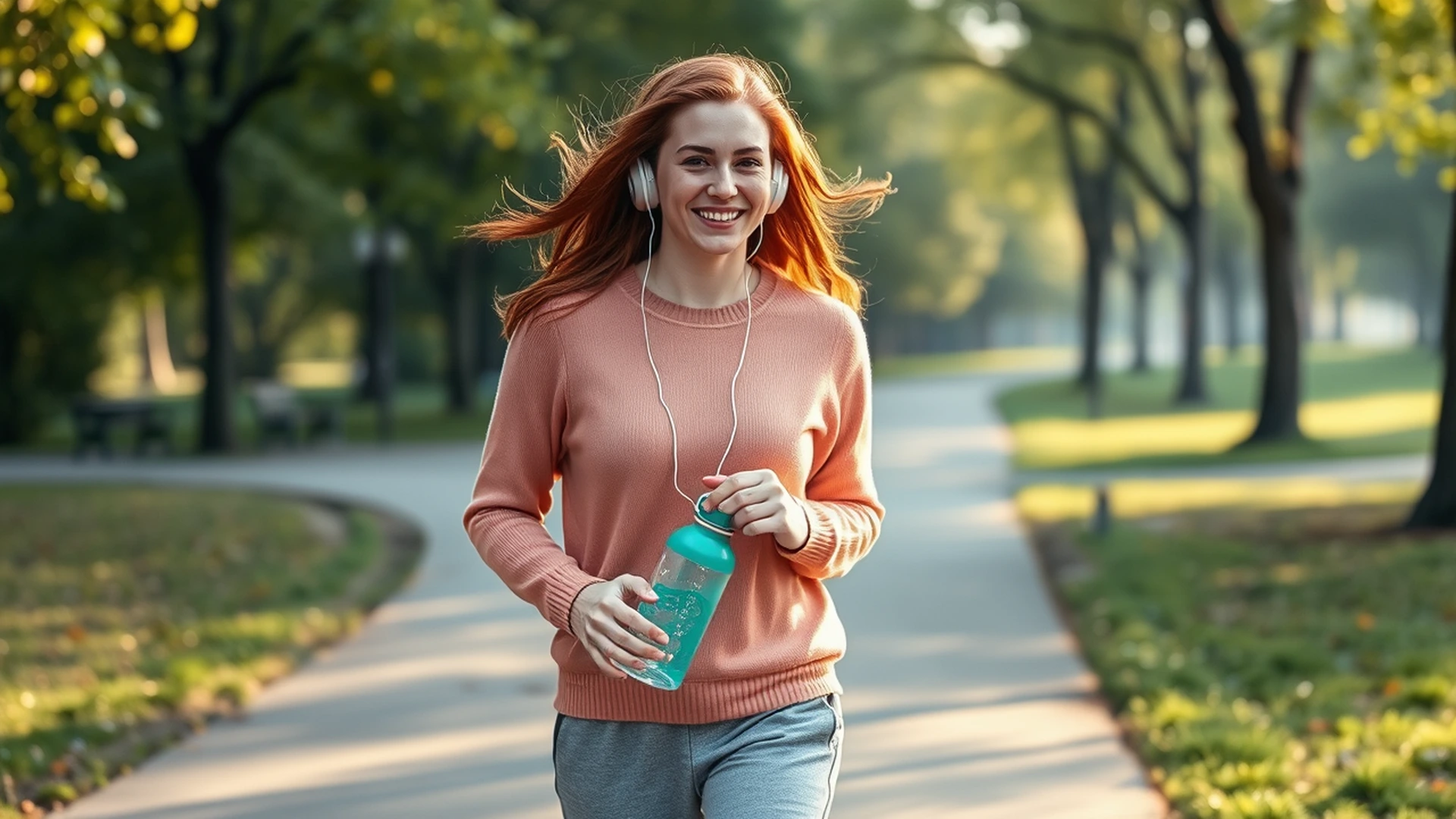 Woman walking outdoors maintaining daily life balance habits