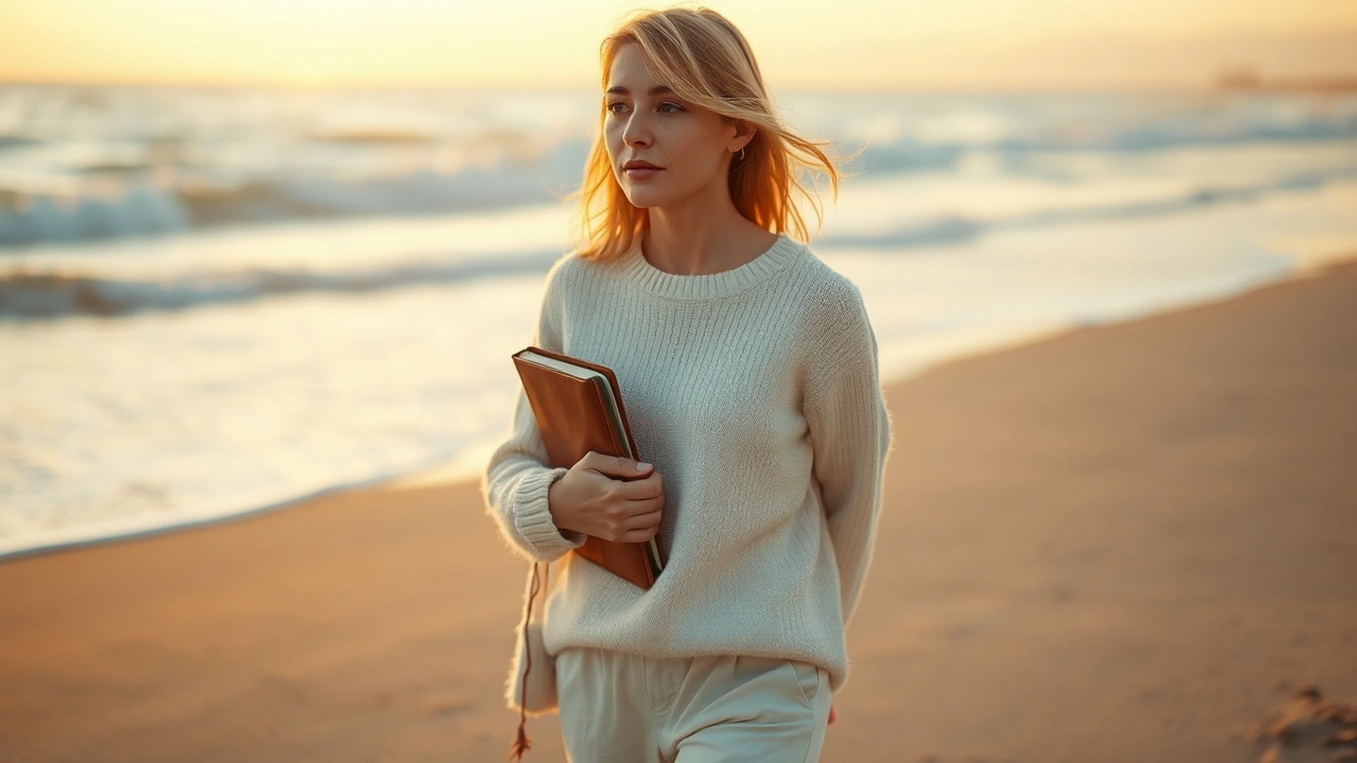 Woman walking on beach practicing daily burnout recovery healing habits